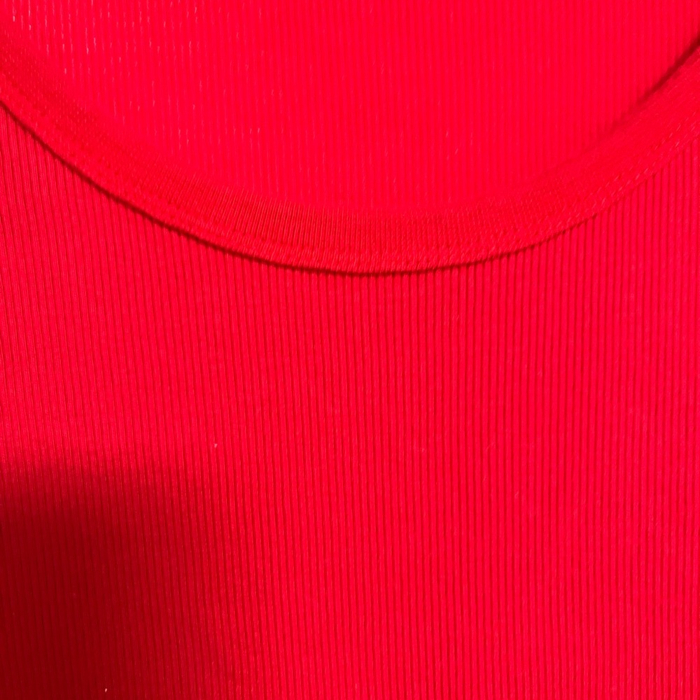 Universal Thread Red Ribbed Long Sleeve Scoop Nec… - image 3